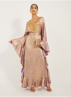 Styli Embroidered Detail Shimmer Design Jalabiya  - Image 3