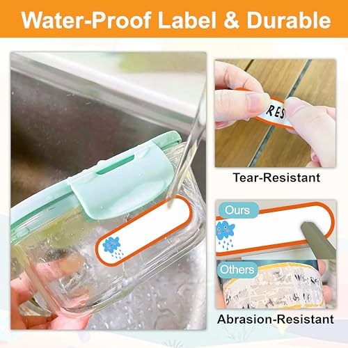 GLUN Waterproof Vinyl Printed Name Tag Stickers, 10 Sheets 160 Count, Kids Bottles, Lunch, Clothes, Kitchen, Reusable Self-Adhesive Labelling Stickers - Image 5