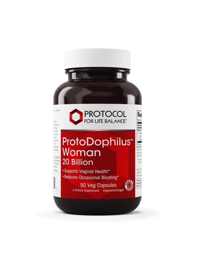 Protocol For Life Balance - Protocol Proto Dophilus Woman - 20 Billion - Probiotics for Gut Health - Supports Vaginal Health & Bloating Relief* - Vegan & Kosher - 50 Veg Capsules - Image 1