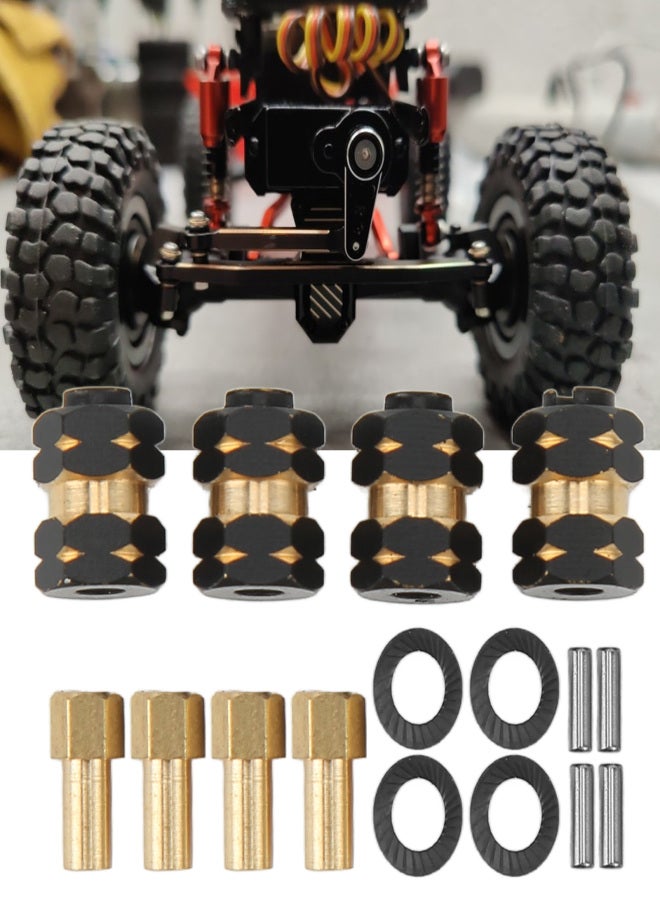 4PCS RC Wheel Hub Hex Extension Adapter Brass for Axial SCX24 AXI90081 AXI00001 1/24 - Image 2