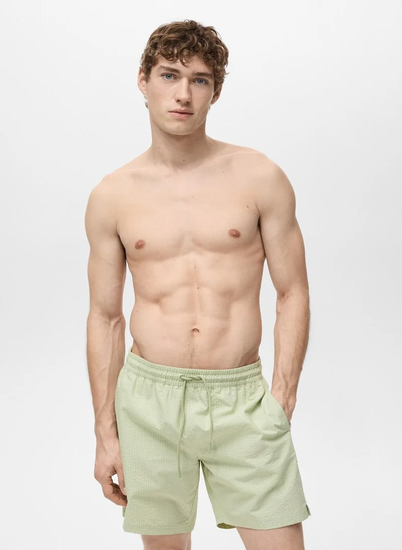 Mango Man Seersucker Swimming Trunks