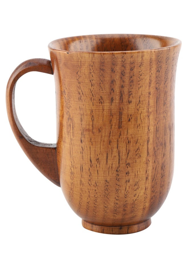 Portable Natural Wood Cup with Handle Wooden Teacup Coffee Beer Juice Drinking Mug (#2) - Image 2