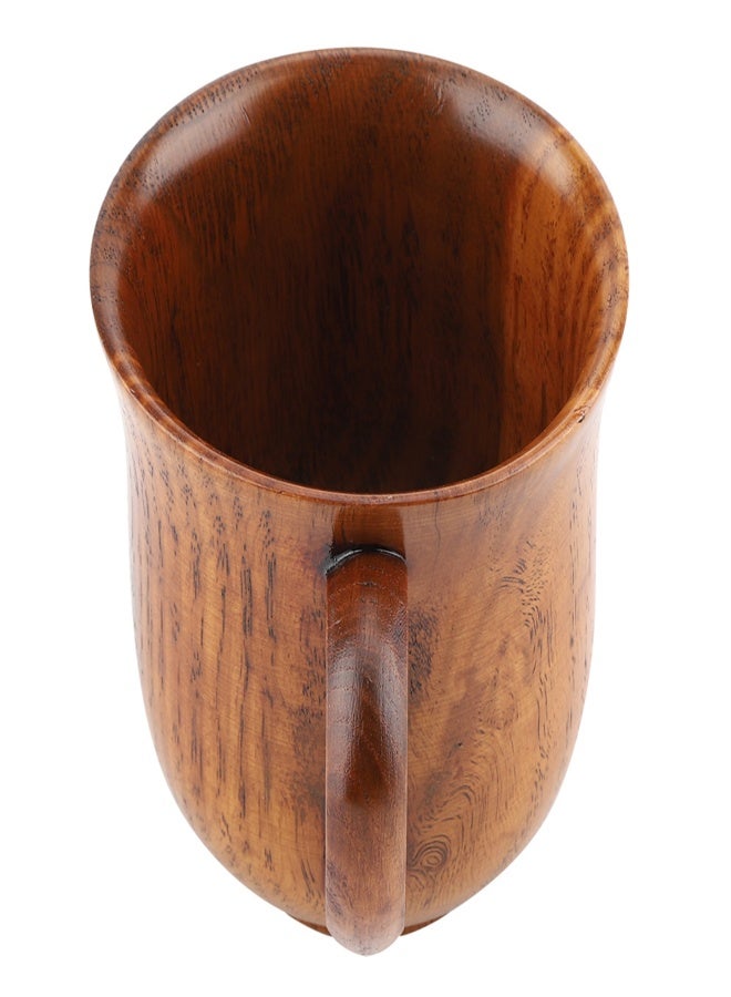 Portable Natural Wood Cup with Handle Wooden Teacup Coffee Beer Juice Drinking Mug (#2) - Image 3
