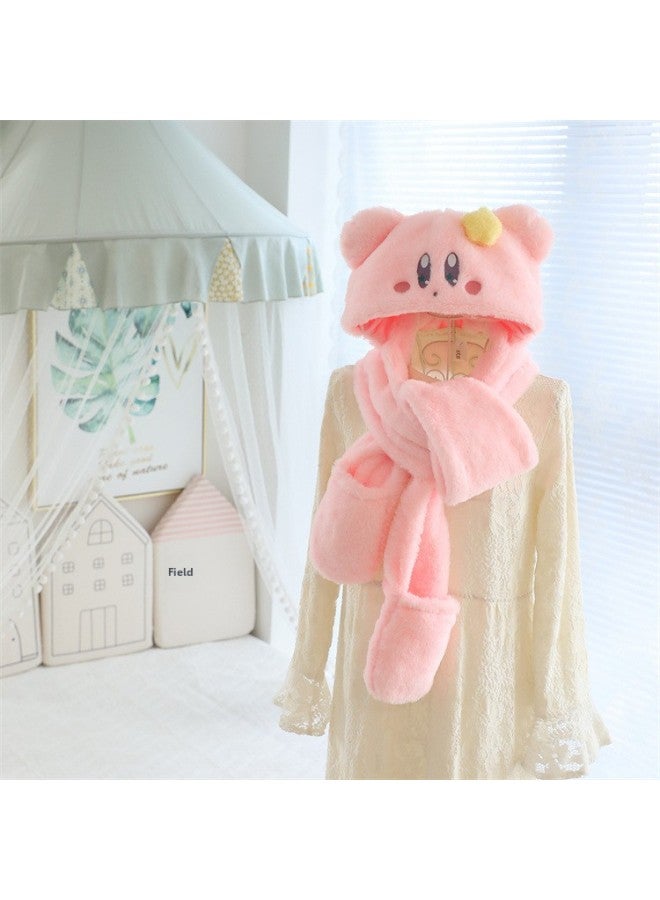 Cartoon Cute Bear Mei Mei Little Fox Star Kabi Scarf Hat Winter Warm Gloves Hat For Girls-Color:Belle.  - Image 2