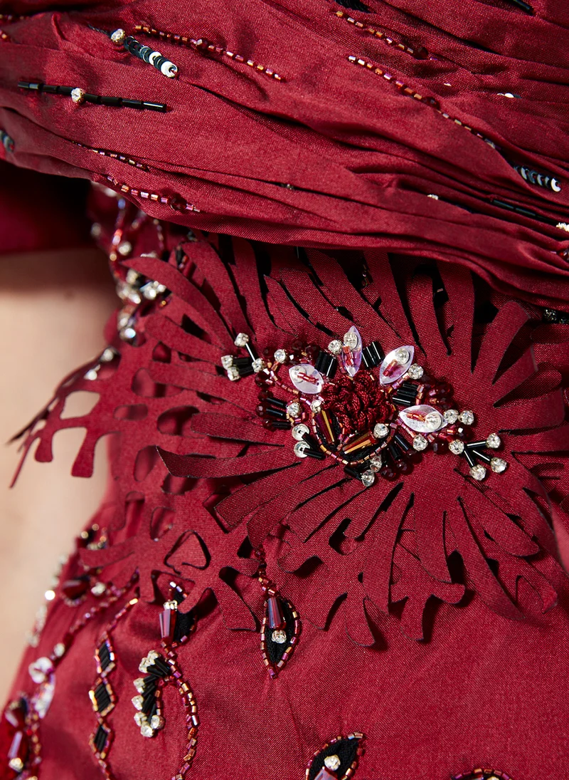 Amri Off-Shoulder Beaded Dress