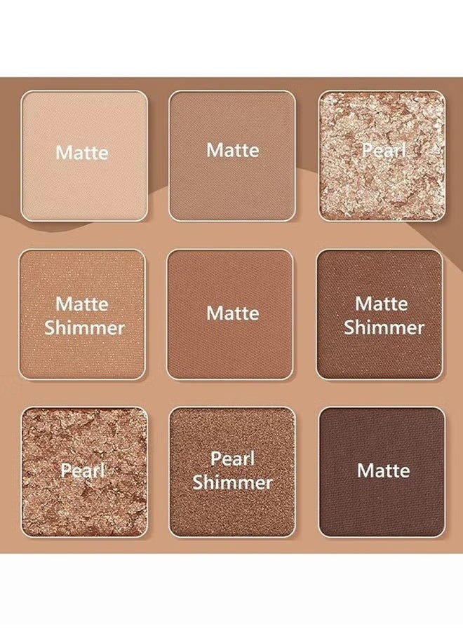 dikalu Eyeshadow Palette 9 Colours Chocolates Contour Palette Brown Eyeshadow Make Up Palettes Long Lasting Shimmer Matte Highly Pigmented Natural Look Travel Size Eye Shadows Palette For Women Girls (#06) - Image 2