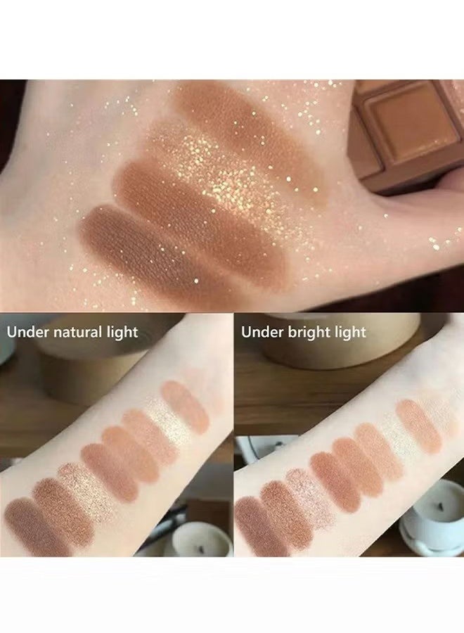 dikalu Eyeshadow Palette 9 Colours Chocolates Contour Palette Brown Eyeshadow Make Up Palettes Long Lasting Shimmer Matte Highly Pigmented Natural Look Travel Size Eye Shadows Palette For Women Girls (#06) - Image 3