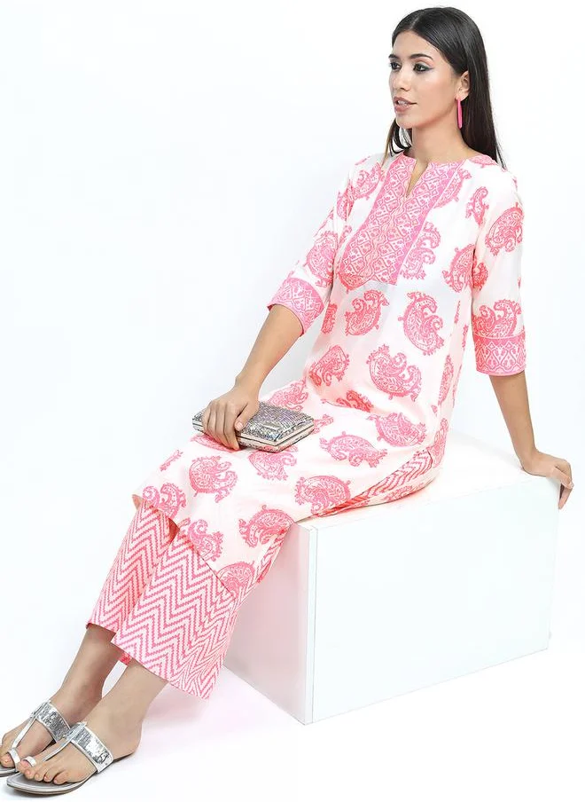 Vishudh Paisley Print Kurta & Palazzos Set