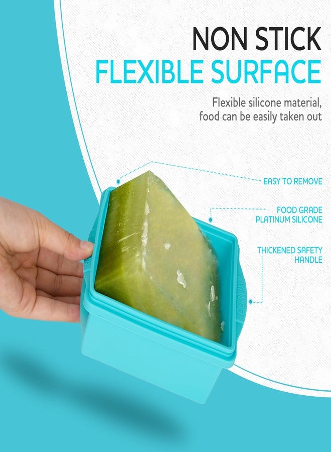 Xomoo 2 Cup Silicone Freezer Trays with Lids, Silicone Soup Freezer Molds - Leakproof, BPA-Free, Stackable, Microwave & Dishwasher Safe, Perfect for Soups, Sauces, Meal Prep, and Baked Goods - 4 Pack - Image 5