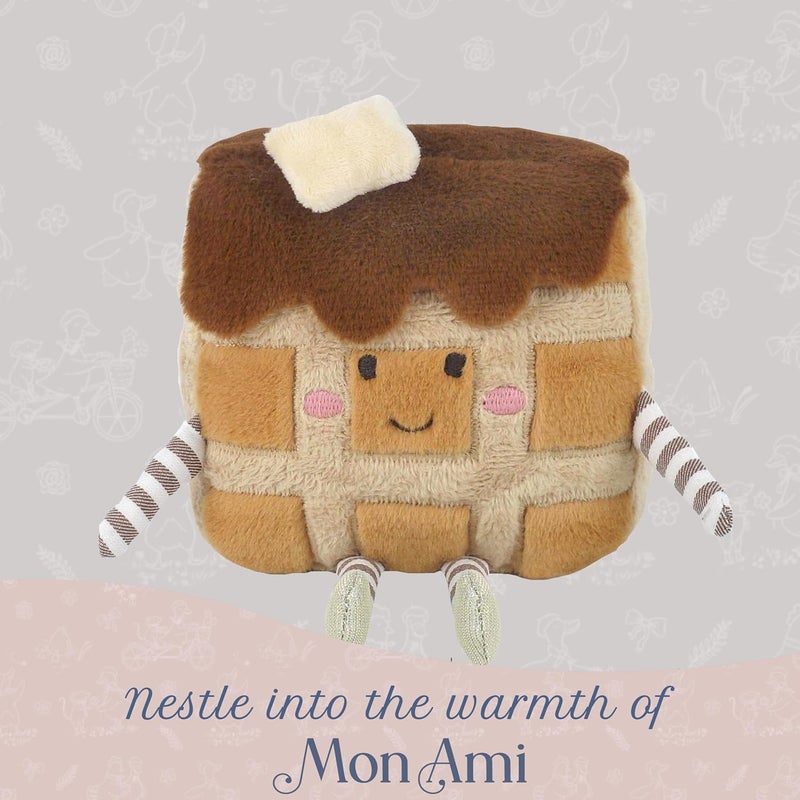MON AMI Willa Waffles Plush Toy | Kawaii Food Plushie with Syrup & Butter | Soft 7” Breakfast Waffle Doll for Kids | Christmas Stuffed Toy for Girls & Boys | Cute Seasonal Home Décor - Image 4