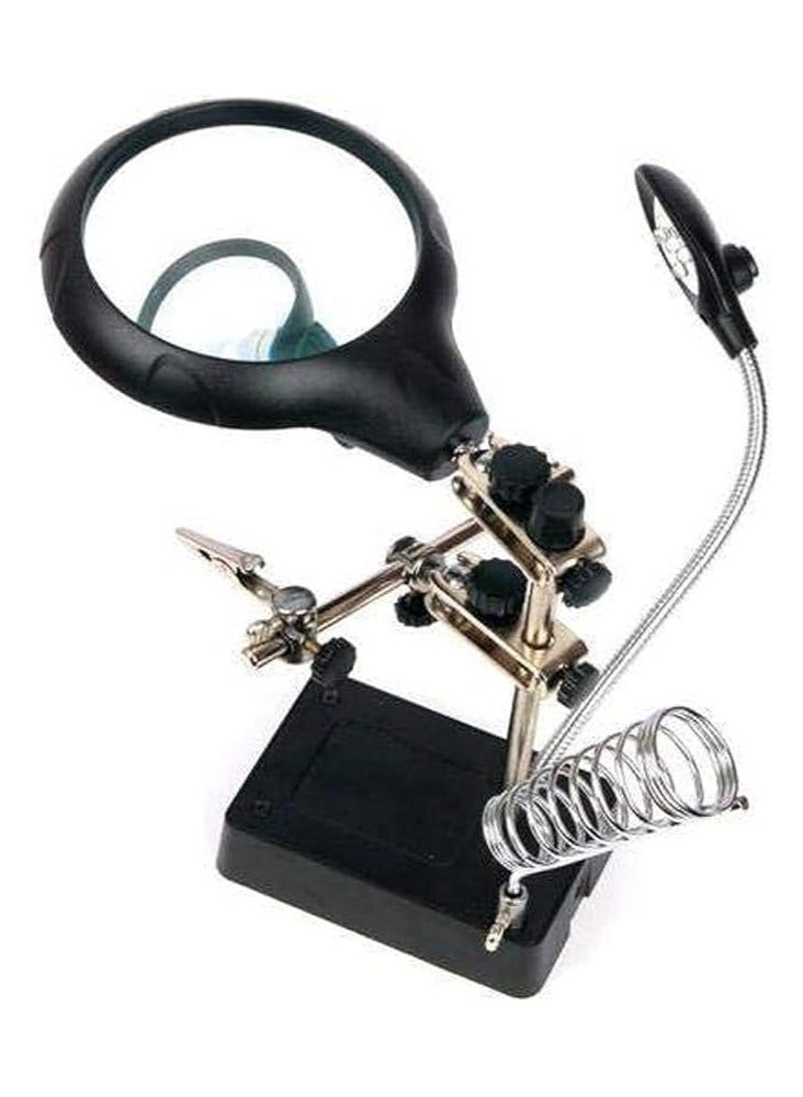 Soldering iron holder set and two magnifying lenses with tin roller and iron 40 watt and a regenerative and a tin extractor - Image 2