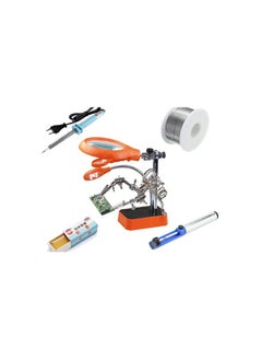 Generic Soldering iron holder set and two magnifying lenses with tin roller and iron 40 watt and a regenerative and a tin extractor  - Image 1