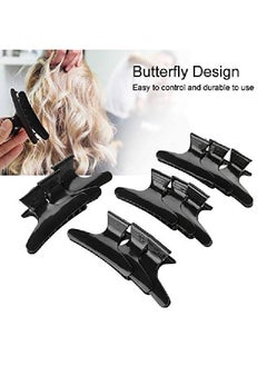 Sonew 12Pcs/Set Black Butterfly Holding Hair Clip Hairdressing Accessories Nonslip Hair Clips For Women Hair Section Claw Clamps Hairdressing Tool Sectioning Clips  - Image 3