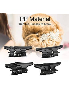 Sonew 12Pcs/Set Black Butterfly Holding Hair Clip Hairdressing Accessories Nonslip Hair Clips For Women Hair Section Claw Clamps Hairdressing Tool Sectioning Clips  - Image 4