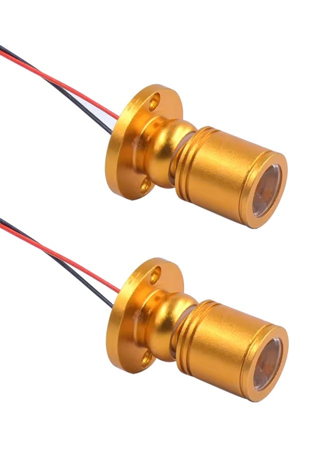 1 واط LED ضوء كشاف صغير مثبت على السطح مستدير 100 لومن مجوهرات عداد ضوء الخزانة ضوء سفلي ضوء كشاف صغير عرض عرض غائر مكتب ضوء ذهبي اللون 2 حزمة - Image 1