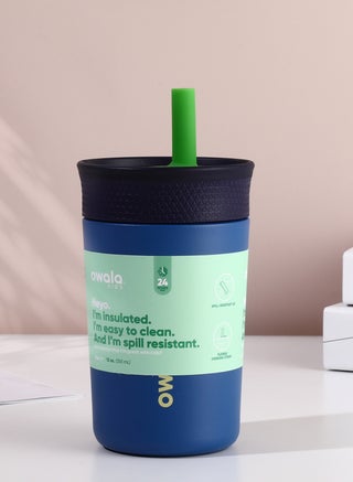 12OZ الأطفال العزل الفولاذ المقاوم للصدأ القش المرن المقاوم للانسكاب، سهل التنظيف، الأطفال زجاجة المياه، عظيم للسفر، غسالة الأطباق آمنة - view 3