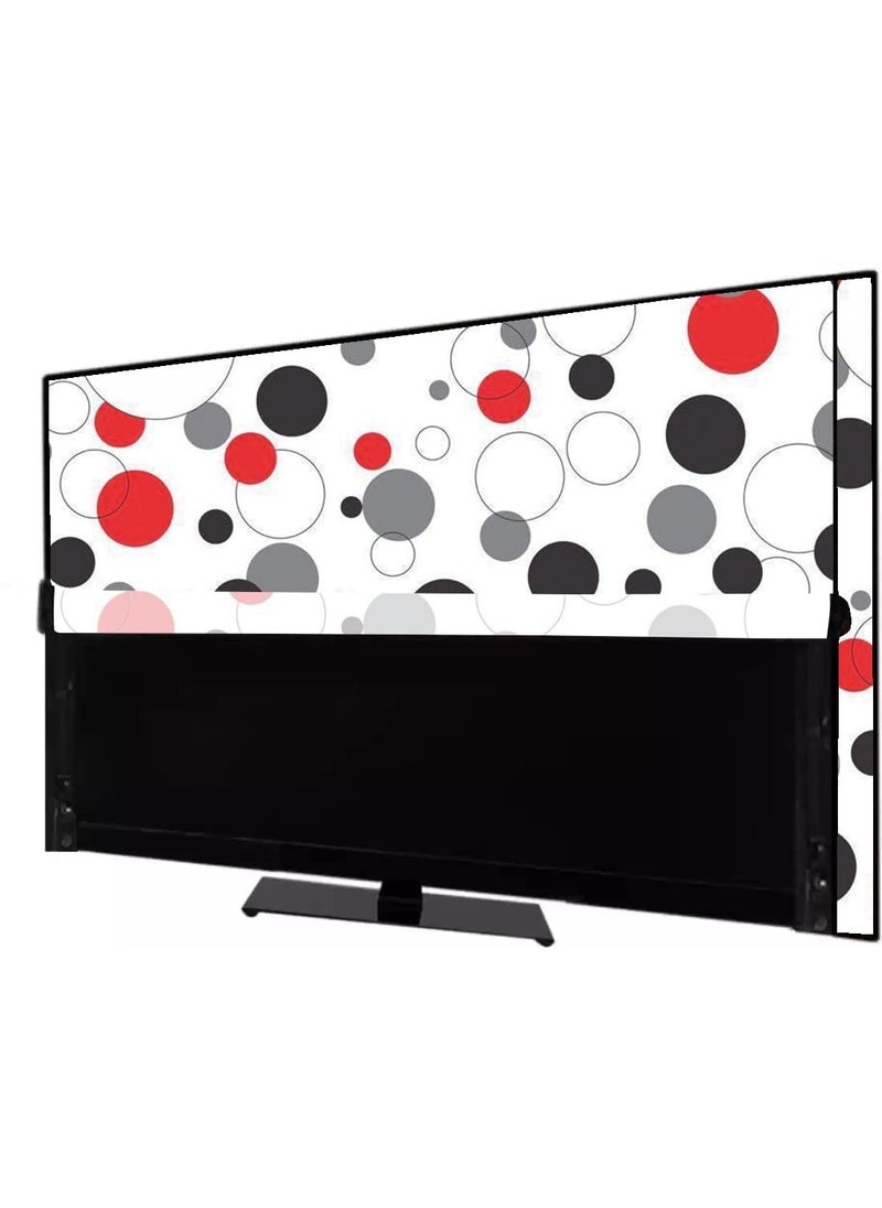 HomeStore-YEP HomeStoreYEP Non woven Printed 55 Inches Led TV Cover with Transparent Polythene Layer Compatible for All Brands Every Models Green Flower CricleRedBlack  - Image 2