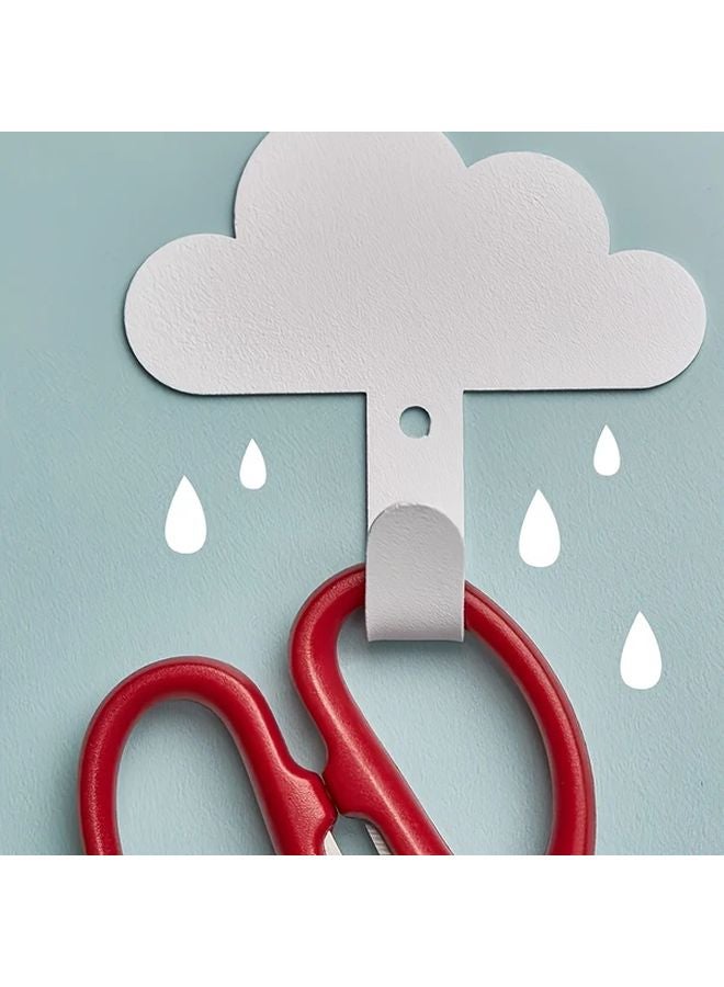 1 قطعة خطاف مفتاح أبيض بدون حفر خالٍ من اللاصق متين لتعليق على الحائط أو الباب - Image 2