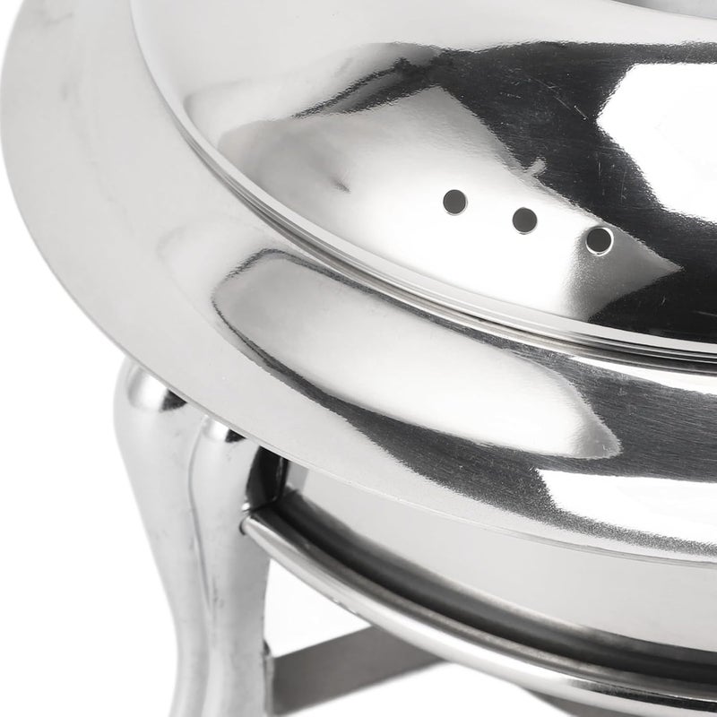 Round Chafing Dish Buffet Set, Stainless Steel, 20cm Portable Server with Fuel Heating and Lid - Fast Heating, Safe and, Ideal for Weddings and Banquets (18cm) - Image 5