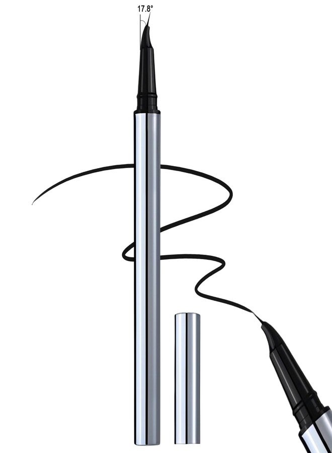 Jutqut Waterproof Black Liquid Eyeliner, Long-lasting Eye Liner with Ultra-Fine Brush-Tip for Precise Finish, Smudge-Proof Transfer-Resistant Formula, Smooth Glide Micro Angled Liquid Liner Pen - Image 1