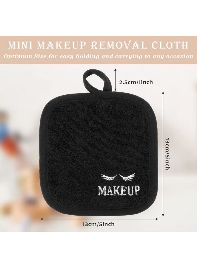 كويكاي 48 قطعة من قماش مزيل المكياج، قابلة لإعادة الاستخدام وقابلة للغسل، وسادات ناعمة من الألياف الدقيقة للوجه، مناشف مكياج هدية للعطلات للنساء، 5 × 5 بوصة (أسود) - Image 3