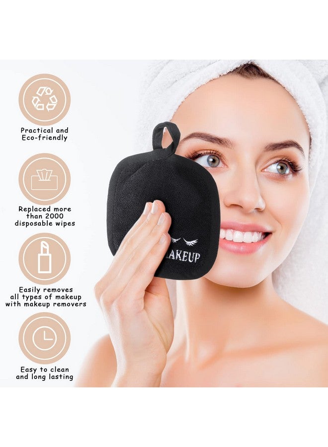 كويكاي 48 قطعة من قماش مزيل المكياج، قابلة لإعادة الاستخدام وقابلة للغسل، وسادات ناعمة من الألياف الدقيقة للوجه، مناشف مكياج هدية للعطلات للنساء، 5 × 5 بوصة (أسود) - Image 5