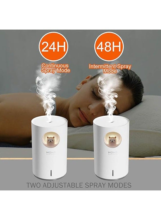 هوم مرطب هواء محمول صغير 700 مل مع ضوء ليلي ملون (7 ألوان) يصلح لغرف النوم والمكاتب وغرف الأطفال - Image 4