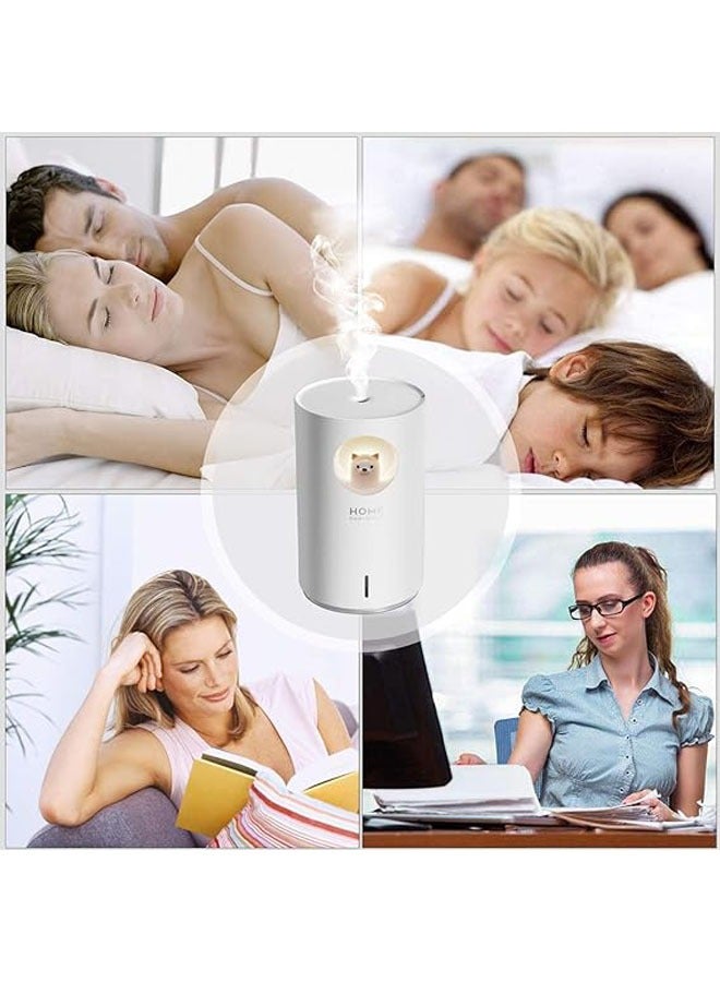 هوم مرطب هواء محمول صغير 700 مل مع ضوء ليلي ملون (7 ألوان) يصلح لغرف النوم والمكاتب وغرف الأطفال - Image 5