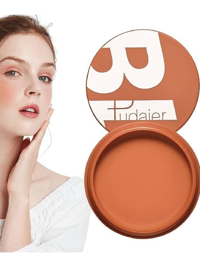 pudaier بلشر وجه مات بلون الخدود طويل الأمد مكياج بلسم مقاوم للماء مغذي للوجه بلشر كريمي للخدود مدعوم بزيت الخروع وفيتامين E بلشر عالي الصبغة لإشراقة طبيعية 04 - Image 1