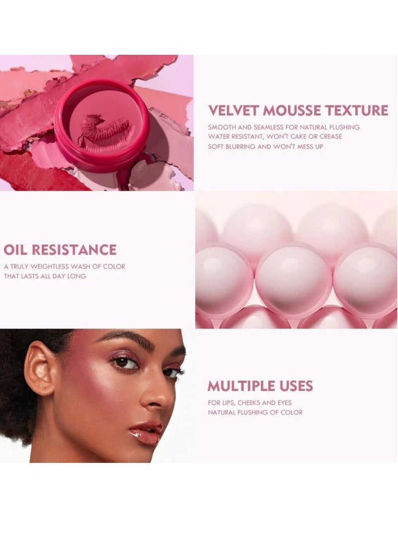 pudaier بلشر وجه مات بلون الخدود طويل الأمد مكياج بلسم مقاوم للماء مغذي للوجه بلشر كريمي للخدود مدعوم بزيت الخروع وفيتامين E بلشر عالي الصبغة لإشراقة طبيعية 04 - Image 4