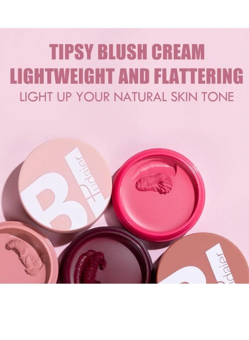 pudaier بلشر وجه مات بلون الخدود طويل الأمد مكياج بلسم مقاوم للماء مغذي للوجه بلشر كريمي للخدود مدعوم بزيت الخروع وفيتامين E بلشر عالي الصبغة لإشراقة طبيعية 04 - Image 5