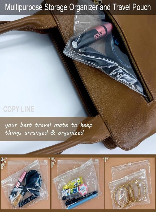 COPY LINE Pack of 25 Multipurpose Storage Pouches | Jewelry Organizer | Makeup Pouch | Travel Accessories Bag | Cosmetic & Stationery Organizer Durable Ziplock Pouch (Transparent, Large (8.5 x 5)) - Image 4