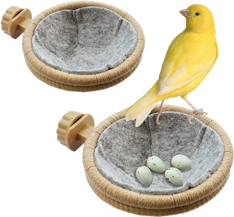 FOIBURELY 2 Sets Bird Nest Canary Finch Parrot Nest with Felt（4.5 inches） - Image 1