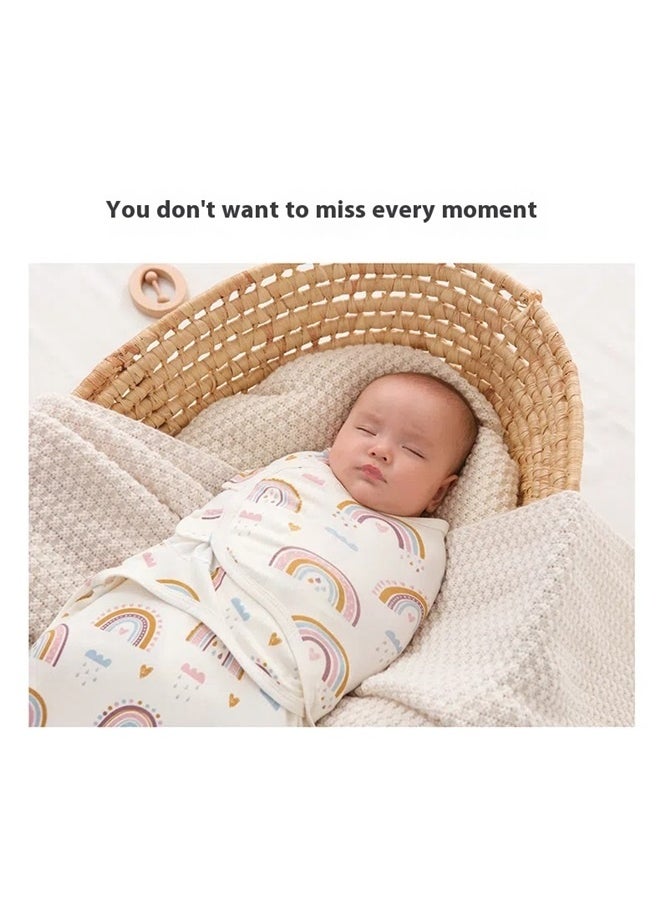 yongsheng Printed Baby Wrap，Baby Swaddle Wrap, Swaddle Blanket for Newborn and Infant, Adjustable Swaddle Set for Boy and Girl, Soft Cotton Baby Sleep Sack ((3-4 Month), Rainbow)  - Image 5