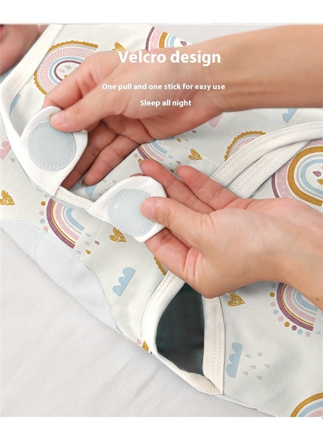 yongsheng Printed Baby Wrap，Baby Swaddle Wrap, Swaddle Blanket for Newborn and Infant, Adjustable Swaddle Set for Boy and Girl, Soft Cotton Baby Sleep Sack ((3-4 Month), Rainbow)  - Image 4
