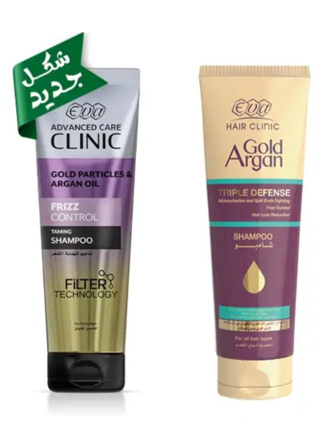 إيفا شامبو إيفا هير كلينيك جولد أرجان - يعالج أطراف الشعر المتقصفة - يُسيطر على التجعد ويُرطب - (230 مل) - Image 1