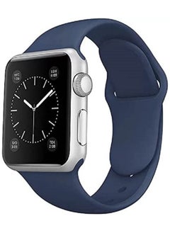 Watch Silicone Band Strap for Apple Watch Series 4/5/6/7/SE sizes 42mm/44mm/45mm (Dark Blue)