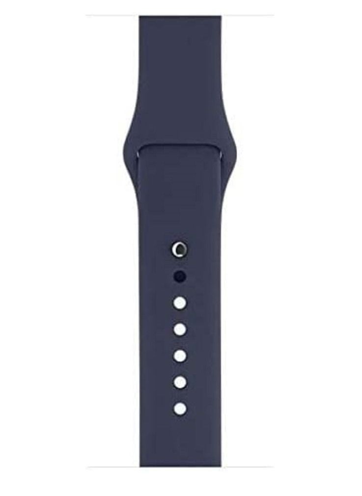 Generic - Watch Silicone Band Strap for Apple Watch Series 4/5/6/7/SE sizes 42mm/44mm/45mm (Dark Blue) - Image 1