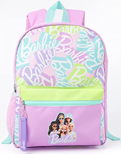 Barbie Girls 4 Piece Backpack Set | Kids Multicolor Rucksack Bundle with School Bag, Pencil Case, Lunch Bag & Water Bottle - Image 3