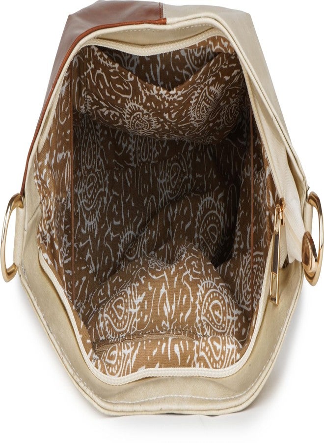 Poorak White, Brown Sling Bag Vegan Leather/Cross-Body Bag for Girls & Women - Image 3