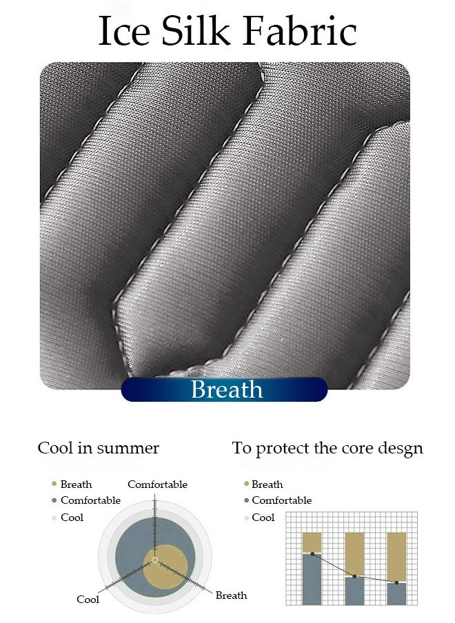 DUNISO Anti-Slip Latex Bed Cap Cool Silk Bed Cover Three-Piece Set with Pillowcases Four Seasons Universal Foldable Ice Silk Mat For Hotel Family Mattresses 200*180CM  - Image 5