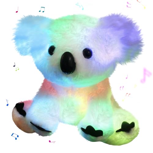 Glow Guards Musical Light up White Koala Stuffed Animal LED Singing Wildlife Soft Plush Toy with Night Lights Lullabies Birthday Idea Gift for Toddlers Kids 10 - Image 1