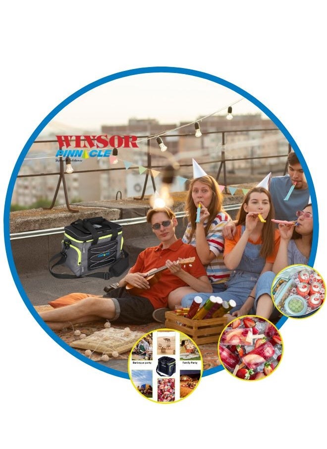 Winsor Cooler Bag 18.5L/24 CANS - Removable Shoulder Strap Collapsible Travel Cooler for Outdoor Travel Hiking Beach Picnic BBQ Party - Large Reusable Grocery Bags for 24-Can Capacity  - Image 5