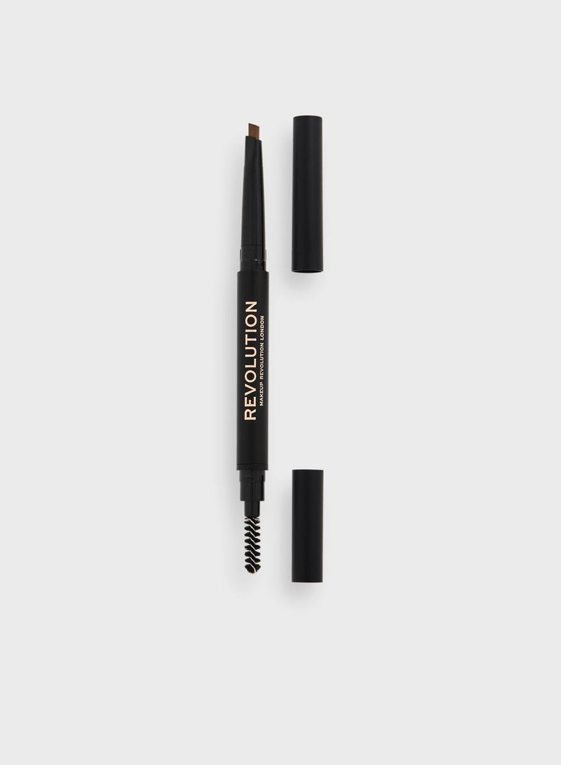 REVOLUTION Duo Brow Definer Pencil Brown - Image 1