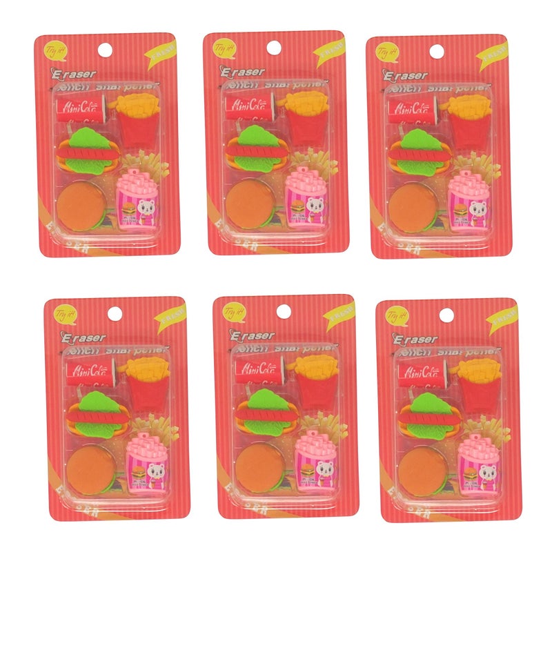 PARTEET Food Erasers for Kids Different Shapes for Girls and Boy Return Gift Party Idea for Kids Birthday Educational Erasers Toy (Multi Color) (Food) - Image 1