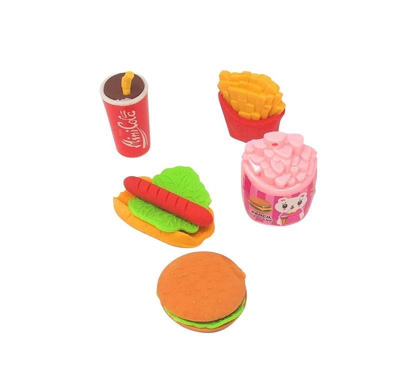 PARTEET Food Erasers for Kids Different Shapes for Girls and Boy Return Gift Party Idea for Kids Birthday Educational Erasers Toy (Multi Color) (Food) - Image 3
