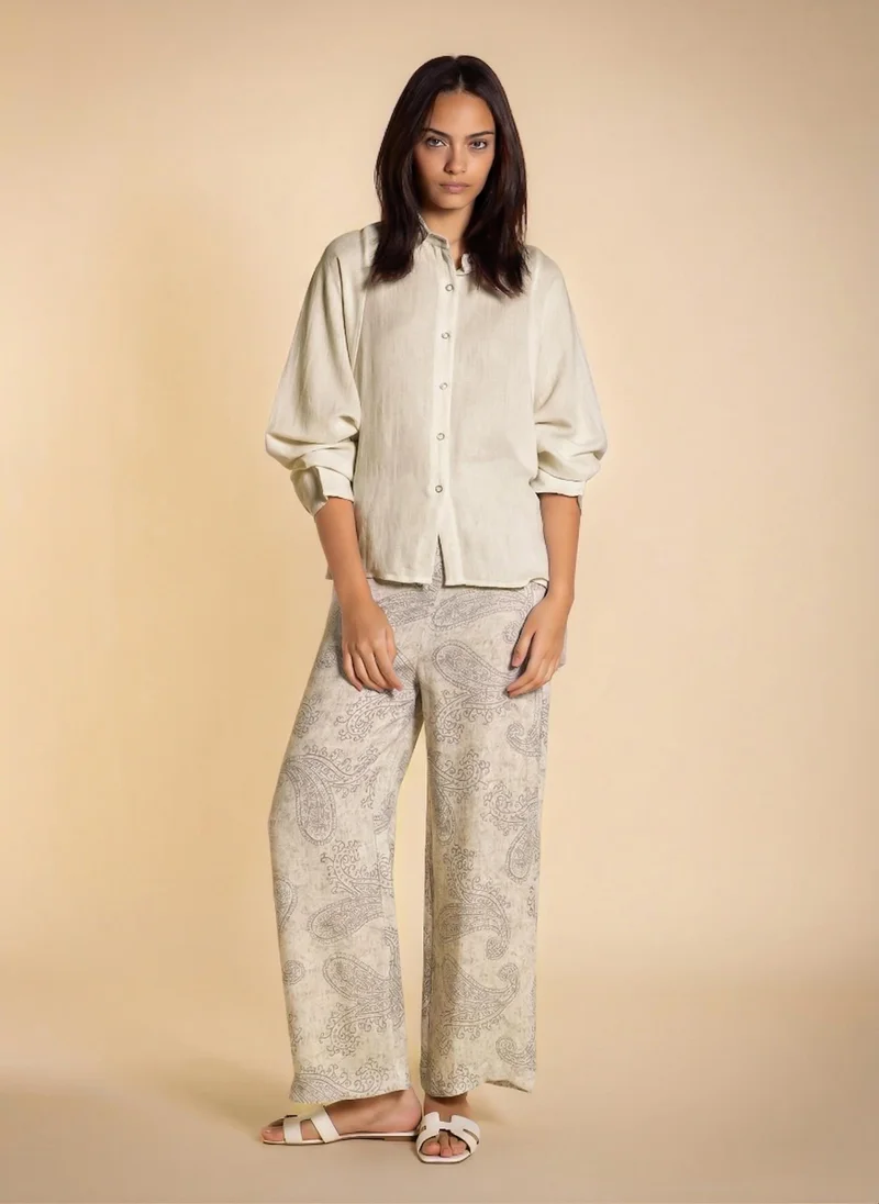 SHAPES LINEN BLEND SHIRT SET