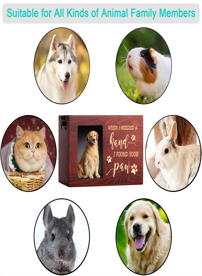 DGDCDV Pet Memorial Urns for Dog or Cat Ashes, Large Wooden Funeral Cremation Urns with Photo Frame, Memorial Keepsake Memory Box with Black Flannel as Lining, Loss Pet Memorial Remembrance Gift - Image 4