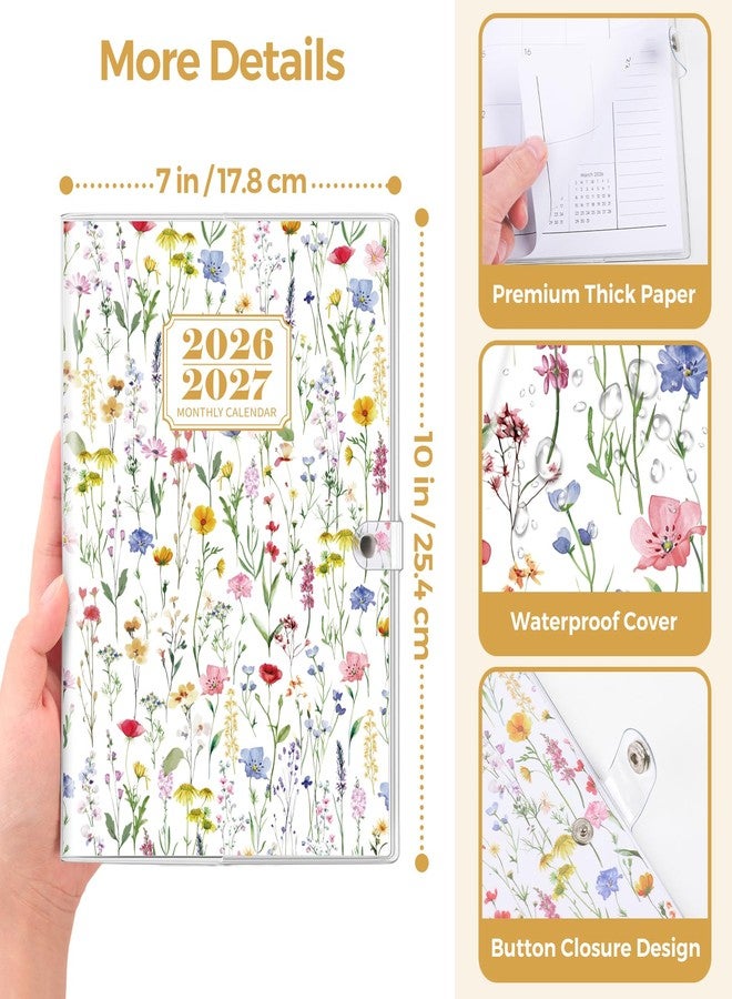 SKYDUE 2026-2027 Pocket Planner Calendar, Floral Monthly Planner Purple Floral Floral White - Image 4