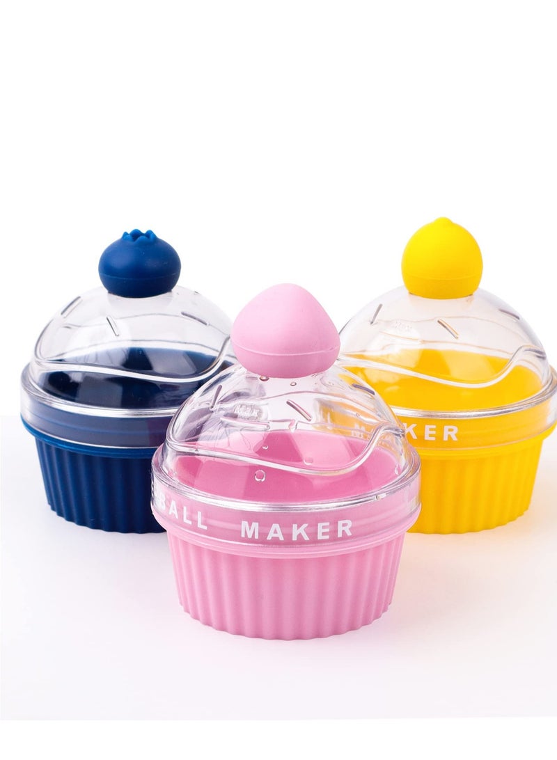 Excefore Round Ice Cube Moulds, 3Pcs Ice Ball Maker Mould, Sphere Ice Cube Mould for Whiskey, Cocktails, Coffee and Juice, Reusable Sphere Ice Tray for Cocktail, Bourbon, Scotch - Image 1